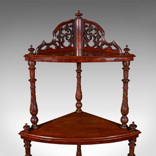 ANTIQUE CORNER WHATNOT ENGLISH WALNUT COUNTRY HOUSE DISPLAY STAND VICTORIAN - ADDITIONAL PHOTO 5