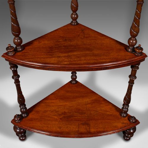 ANTIQUE CORNER WHATNOT ENGLISH WALNUT COUNTRY HOUSE DISPLAY STAND VICTORIAN - ADDITIONAL PHOTO 7