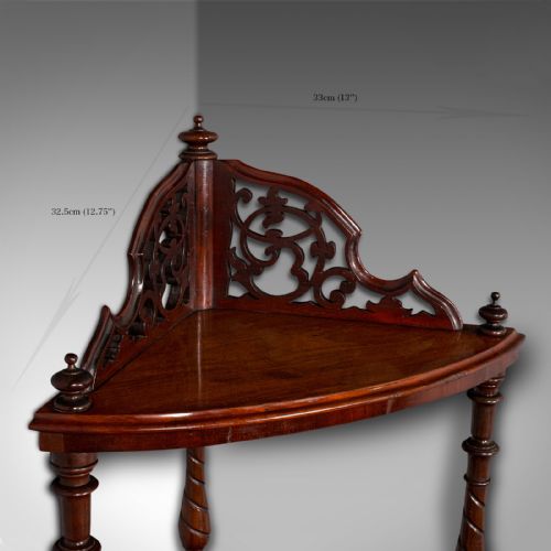 ANTIQUE CORNER WHATNOT ENGLISH WALNUT COUNTRY HOUSE DISPLAY STAND VICTORIAN - ADDITIONAL PHOTO 8