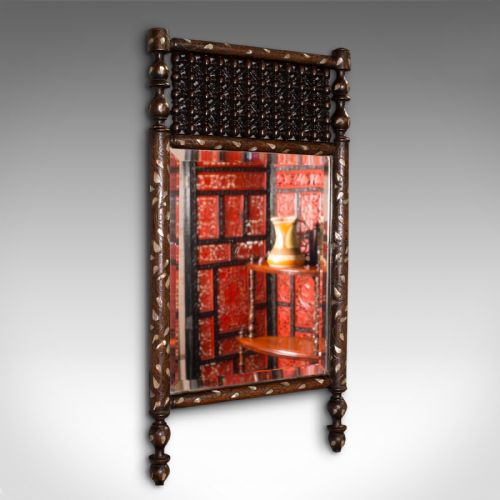 Antique Decorative Wall Mirror, Anglo Indian, Colonial, Late Victorian, C.1900
