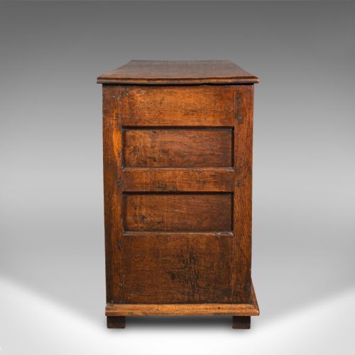 fig 3. Antique Country Housekeeper's Cabinet, English Oak, Dresser Base, Georgian, 1800