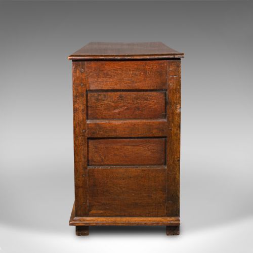 fig 4. Antique Country Housekeeper's Cabinet, English Oak, Dresser Base, Georgian, 1800