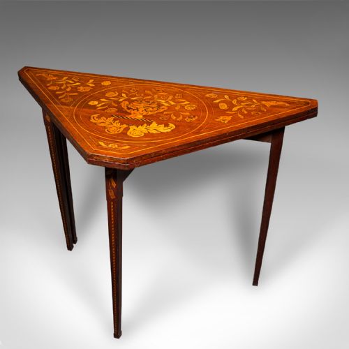 ANTIQUE FLOWER DISPLAY TABLE DUTCH INLAID CONSOLE GATE LEG GEORGIAN 1780 - ADDITIONAL PHOTO 2