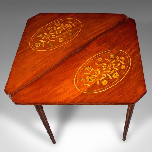 ANTIQUE FLOWER DISPLAY TABLE DUTCH INLAID CONSOLE GATE LEG GEORGIAN 1780 - ADDITIONAL PHOTO 6