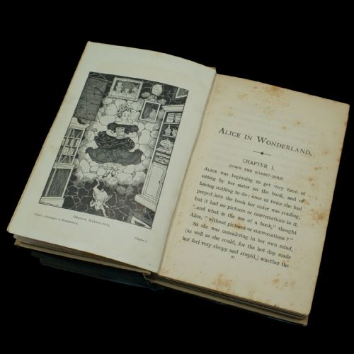 fig 2. Antique Lewis Carroll Alice in Wonderland Book, English, Illustrated, Victorian