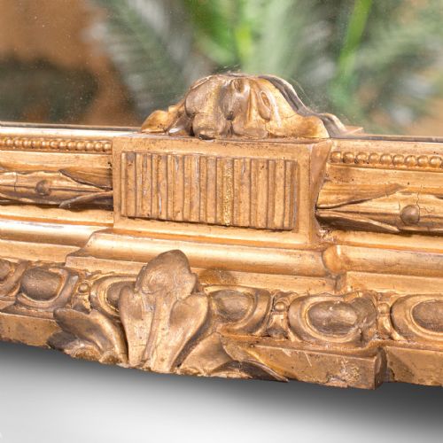 GRAND ANTIQUE OVERMANTLE MIRROR ENGLISH GILTWOOD ITALIANATE TASTE VICTORIAN - ADDITIONAL PHOTO 3