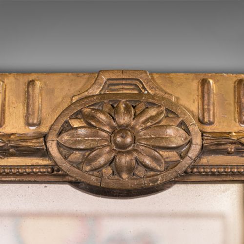 GRAND ANTIQUE OVERMANTLE MIRROR ENGLISH GILTWOOD ITALIANATE TASTE VICTORIAN - ADDITIONAL PHOTO 5
