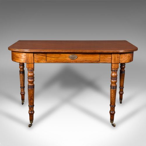 fig 1. Pair Of Antique Demi Lune End Tables, English, Side, Reception Hall, Regency