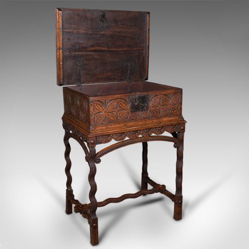 ANTIQUE BIBLE BOX ENGLISH OAK CHEST ON STAND WILLIAM MARY BESPOKE FRAME - ADDITIONAL PHOTO 1