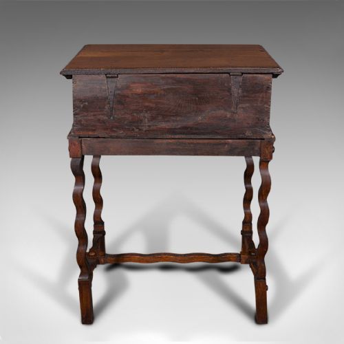 ANTIQUE BIBLE BOX ENGLISH OAK CHEST ON STAND WILLIAM MARY BESPOKE FRAME - ADDITIONAL PHOTO 3