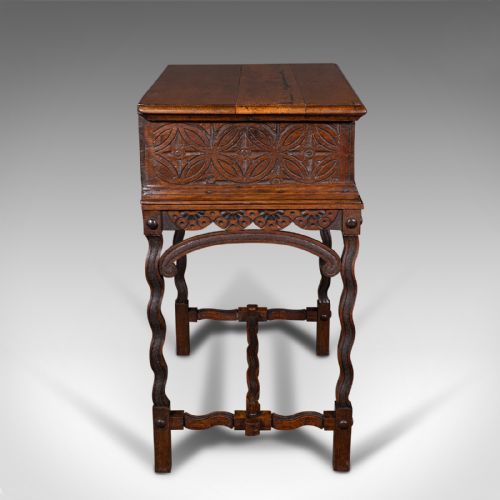 ANTIQUE BIBLE BOX ENGLISH OAK CHEST ON STAND WILLIAM MARY BESPOKE FRAME - ADDITIONAL PHOTO 4