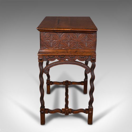 ANTIQUE BIBLE BOX ENGLISH OAK CHEST ON STAND WILLIAM MARY BESPOKE FRAME - ADDITIONAL PHOTO 5