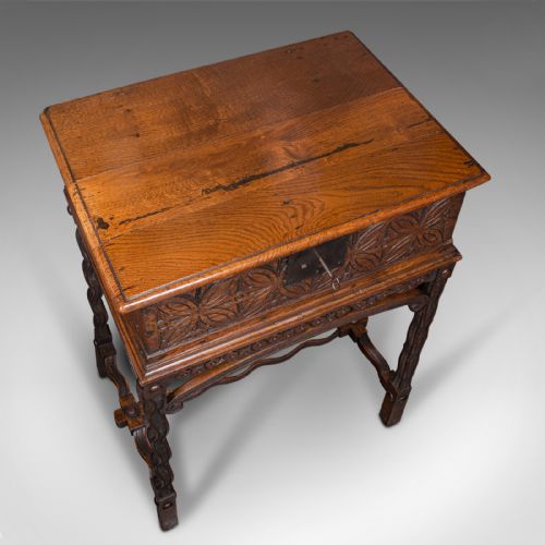 ANTIQUE BIBLE BOX ENGLISH OAK CHEST ON STAND WILLIAM MARY BESPOKE FRAME - ADDITIONAL PHOTO 6