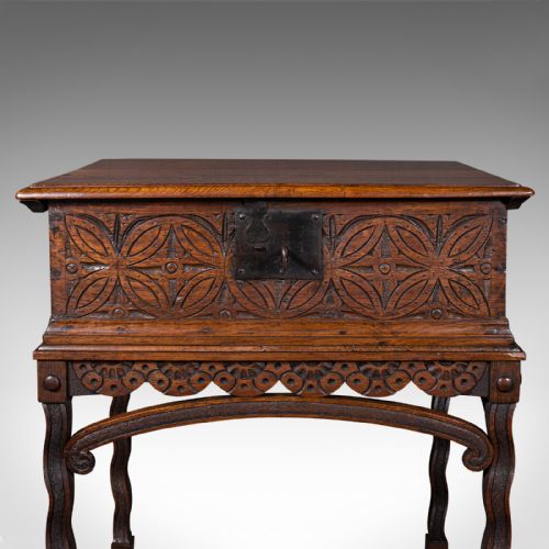 ANTIQUE BIBLE BOX ENGLISH OAK CHEST ON STAND WILLIAM MARY BESPOKE FRAME - ADDITIONAL PHOTO 8