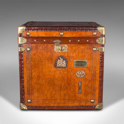 fig 2. Pair Antique Officer's Campaign Luggage Cases, English, Nightstands, Edwardian