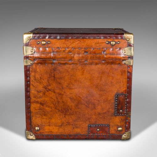 fig 3. Pair Antique Officer's Campaign Luggage Cases, English, Nightstands, Edwardian