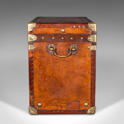 fig 4. Pair Antique Officer's Campaign Luggage Cases, English, Nightstands, Edwardian