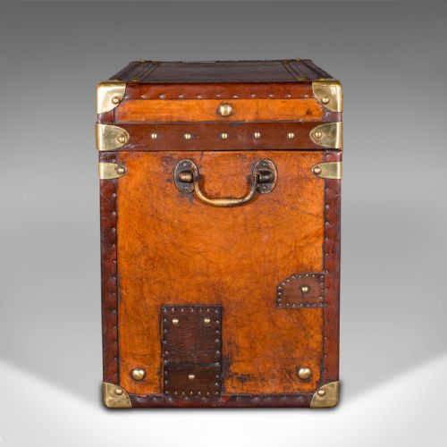 fig 5. Pair Antique Officer's Campaign Luggage Cases, English, Nightstands, Edwardian