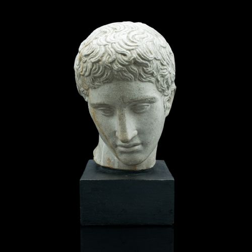 fig 1. Antique Male Portrait Bust, Italian, Plaster, After Doryphorus, Victorian, 1900