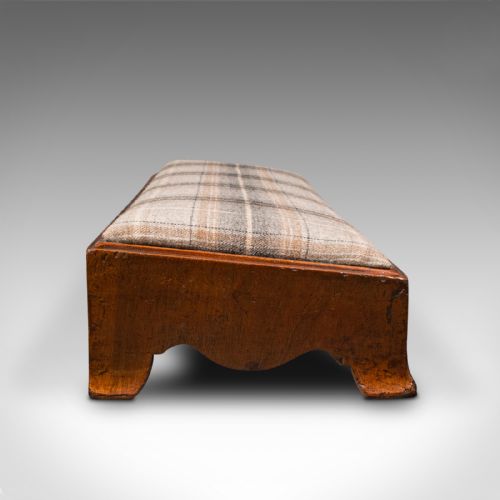 ANTIQUE CARRIAGE STOOL ENGLISH TWEED UPHOLSTERY FIRESIDE REST GEORGIAN 1780 - ADDITIONAL PHOTO 2