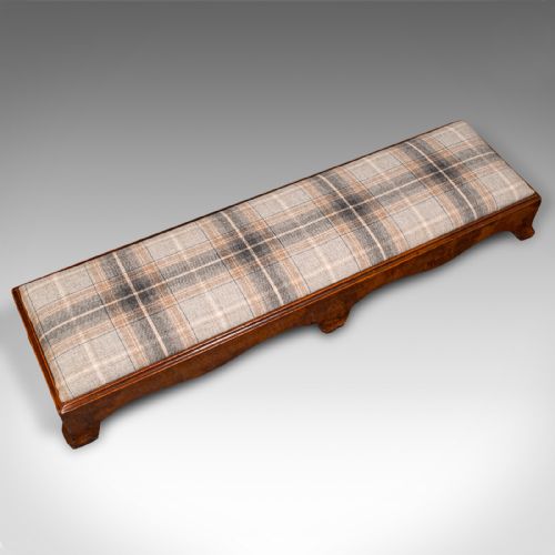 ANTIQUE CARRIAGE STOOL ENGLISH TWEED UPHOLSTERY FIRESIDE REST GEORGIAN 1780 - ADDITIONAL PHOTO 5