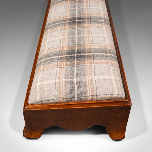 ANTIQUE CARRIAGE STOOL ENGLISH TWEED UPHOLSTERY FIRESIDE REST GEORGIAN 1780 - ADDITIONAL PHOTO 6