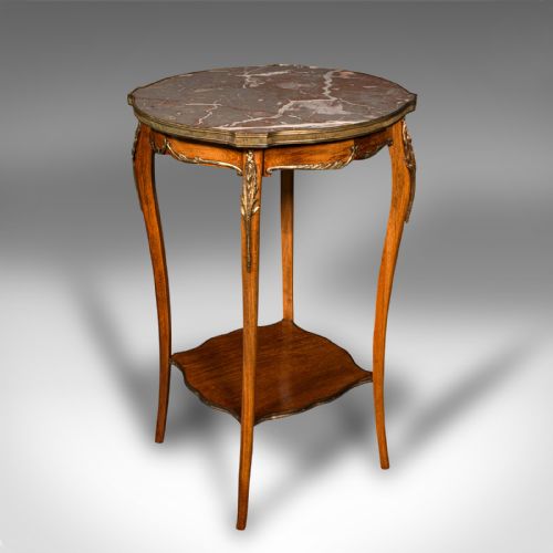 Antique Lamp Table, French Marble, Decorative, Occasional, Victorian, Circa 1900
