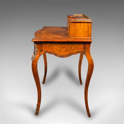 fig 4. Antique Bonheur Du Jour, French, Walnut, Ladies Writing Desk, Victorian, C.1900