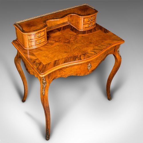 fig 5. Antique Bonheur Du Jour, French, Walnut, Ladies Writing Desk, Victorian, C.1900