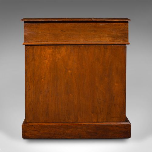 fig 3. Antique Twin Pedestal Desk, English, Office, Study, Writing Table, Victorian