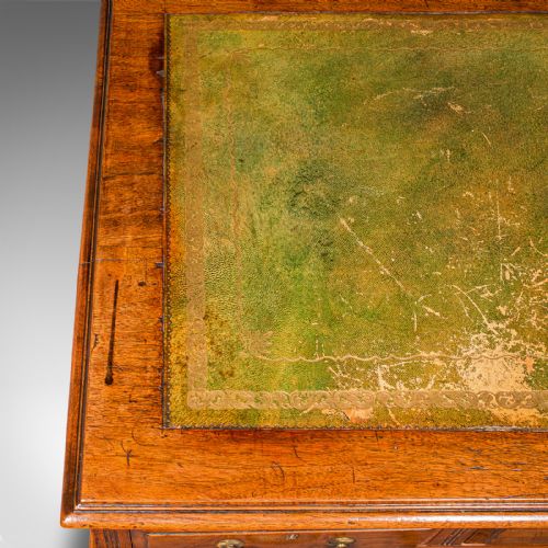 fig 5. Antique Twin Pedestal Desk, English, Office, Study, Writing Table, Victorian