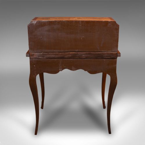fig 6. Antique Ladies Writing Desk, French, Walnut, Table, Bonheur Du Jour, Victorian