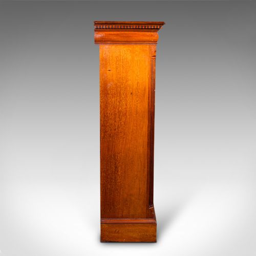 fig 3. Antique Glazed Bookcase, English, Walnut, Library Cabinet, Edwardian, Circa 1910