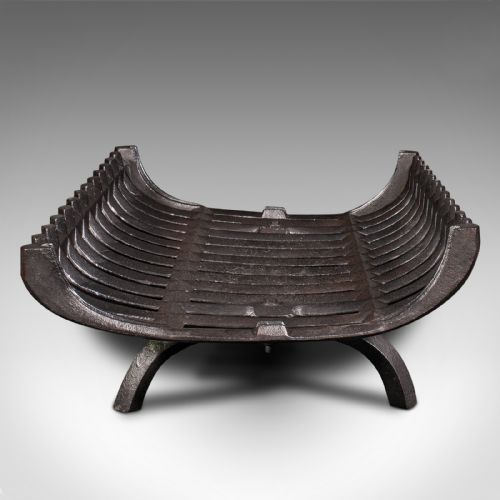 fig 2. Antique Fire Grate, English, Cast Iron, Basket Fireplace, Late Victorian, C.1900