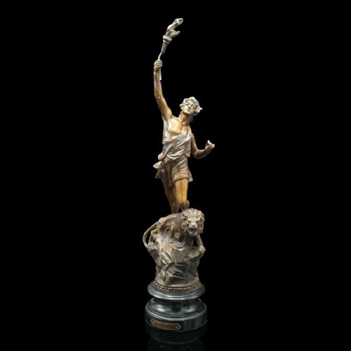 fig 1. Pair Of Antique Decorative Figures, French Bronze Spelter, Classic Taste, Statue