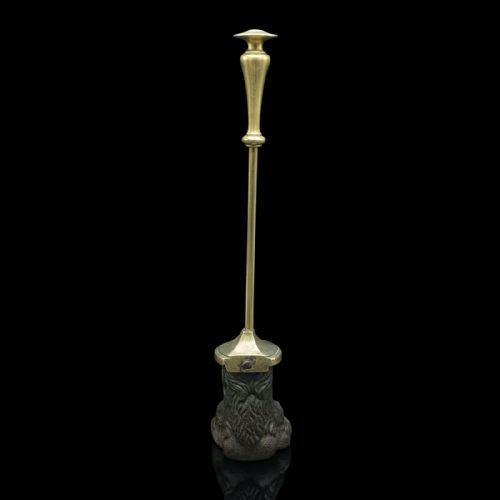 fig 2. Antique Lion Paw Doorstop, English, Cast Iron, Brass, Decor, Keeper, Georgian