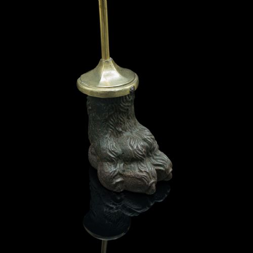 fig 3. Antique Lion Paw Doorstop, English, Cast Iron, Brass, Decor, Keeper, Georgian