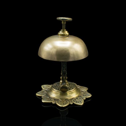 fig 1. Antique Reception Bell, English, Brass, Country House, Counter Top, Victorian