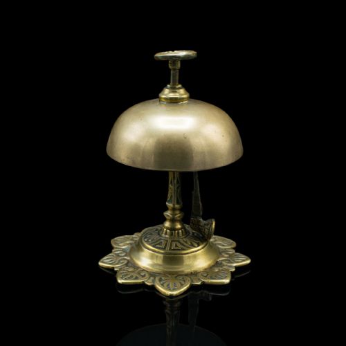 fig 2. Antique Reception Bell, English, Brass, Country House, Counter Top, Victorian