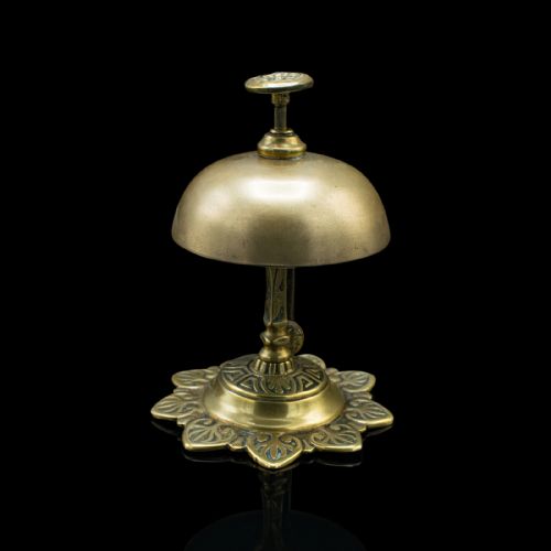 fig 3. Antique Reception Bell, English, Brass, Country House, Counter Top, Victorian