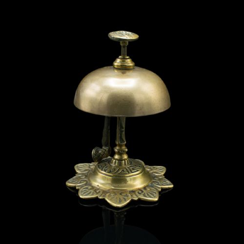 fig 4. Antique Reception Bell, English, Brass, Country House, Counter Top, Victorian