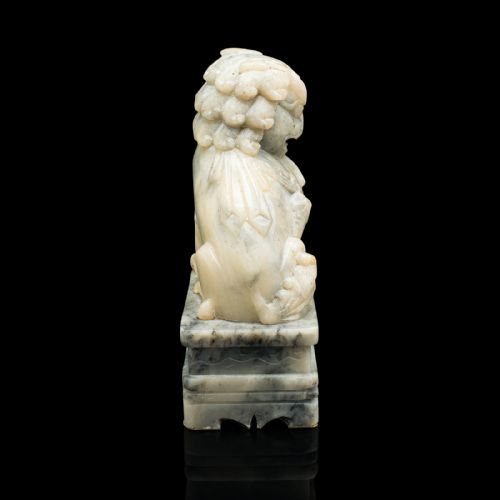 PAIR OF ANTIQUE ORIENTAL DOG BOOKEND CHINESE SOAPSTONE DOG OF FO VICTORIAN - ADDITIONAL PHOTO 5
