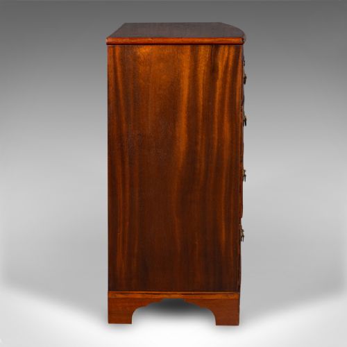 fig 2. Antique Bow Front Chest Of Drawers, English, Tallboy, Bedroom, Georgian, C.1800