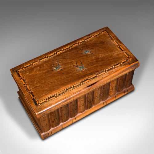 ANTIQUE LADIES VANITY BOX ITALIAN OLIVE WOOD KEEPSAKE JEWELLERY SORRENTO - ADDITIONAL PHOTO 8