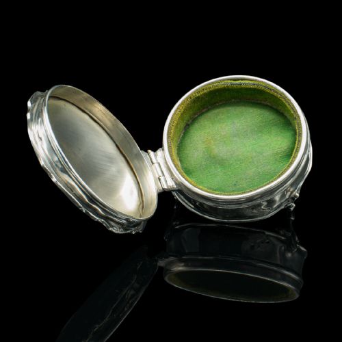 SMALL ANTIQUE DRESSING TABLE RING BOX ENGLISH SILVER BIRMINGHAM HALLMARK 1921 - ADDITIONAL PHOTO 8