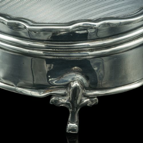 SMALL ANTIQUE DRESSING TABLE RING BOX ENGLISH SILVER BIRMINGHAM HALLMARK 1921 - ADDITIONAL PHOTO 9