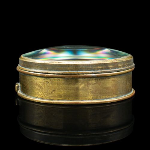 fig 1. Antique Library Magnifier, English, Brass, Specimen Magnifying Glass, Victorian