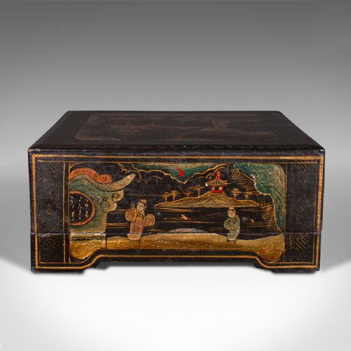 fig 3. Antique Ceremonial Presentation Box, Japanese, Lacquered, Decor, Victorian, 1860