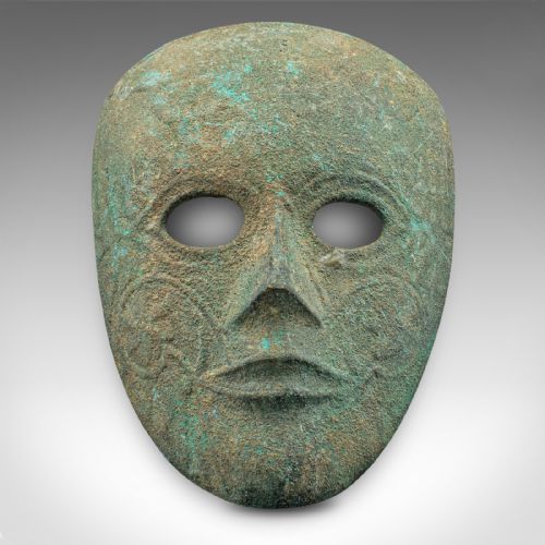 fig 1. Small Antique Decorative Mask, Continental, Weathered Bronze, Georgian, C.1800