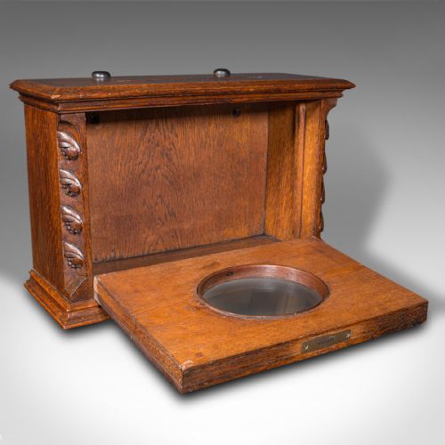 fig 1. Antique Hotel Key Box, Scottish, Oak, Counter Letterbox, Gothic Taste, Victorian